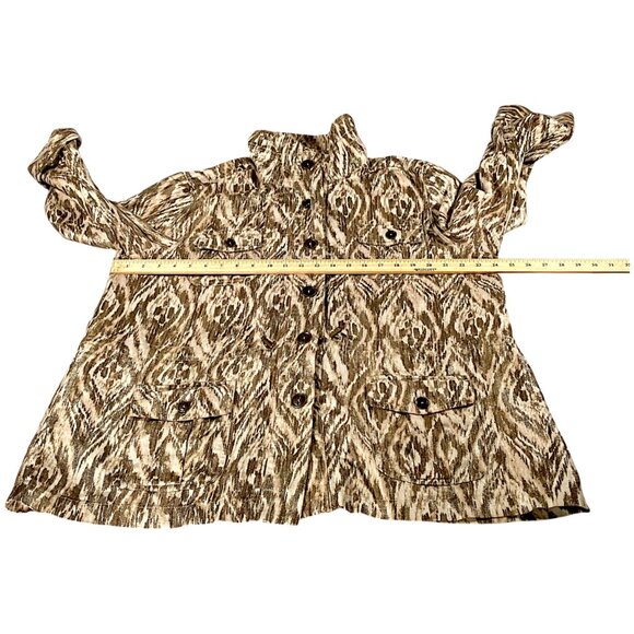 Chicos Jacket Womens 3 US XL Beige Brown Inkat Utility Relaxed Safari Lagenlook - Picture 5 of 16